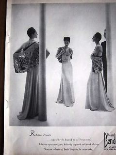 1946 Vintage HENRI BENDEL Womens Fashion Design of Persian Scarf Ad