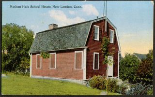 Nathan Hale Schoolhouse New London CT postcard 191?
