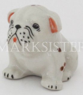 Figurine Animal Miniature Ceramic Statue Dog   Bulldog
