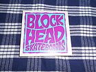 Blockhead Vintage Reflector skateboard sticker neon purple blue OG
