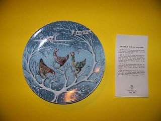 Haviland Twelve Days of Christmas collectors plate, 1972 Three French 