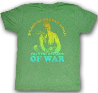 Mr. Mister Rogers T shirt Peace Adult Green Heather Tee Shirt