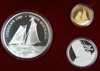 1987 Samoa Gold & Silver Proof Coins, Sailing, Perth/Singapor​e Mint