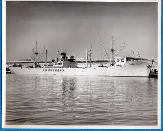 1950 60s Freighter SS Chastine Maersk at Port of Los Angeles Original 
