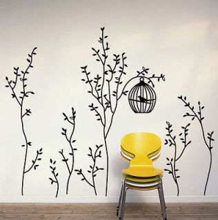 New Cute Bird Cage&Trees Removable Wall Sticker Decals Vinyl Decor 