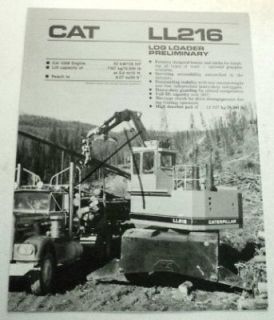 Caterpillar 1987 LL 216 Log Loader Preliminary Brochure