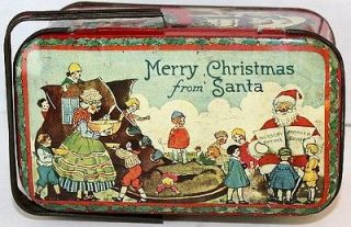 1912 Merry Christmas From Santa TinDeco Nursary Rhyme Candy/Cookie Tin