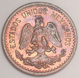 1949 Mexico Mexican 1 Centavo Eagle Snake Coin XF