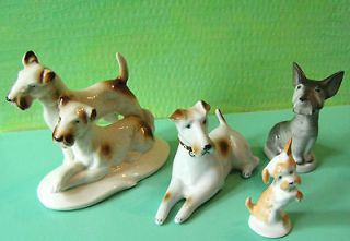 Vintage Porcelain Terrier Figurines Zsolnay Aquincum Drasche Airdale 
