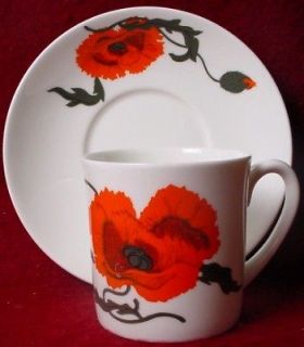 WEDGWOOD china CORNPOPPY suzie cooper CUP & SAUCER Set