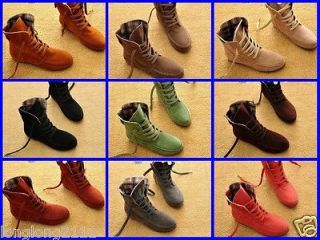 2012 Women Girls Fashion Style Lace Up Boots Flat Ankle Shoes SZ US5 9