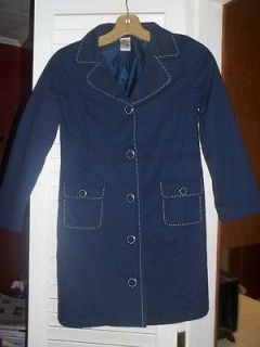 Gymboree Long Navy Trench Coat  Girls size 7/8  Excellent Cond.