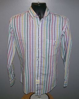 Vintage 1980s Multi Colored Grid Shirt~Med