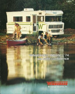 1974 Winnebago INDIAN Camper MotorHome RV Brochure/CatalogD 23,D 23L 