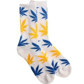 HUF Plantlife Crew Socks (white / blue / gold)