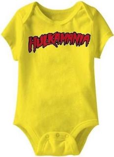 Hulk Hogan Hulkamania Yellow Wrestling Baby Infant Romper Licensed 
