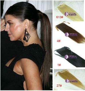 instant clip on human hair ponytail extensions 100g, 20 long any 