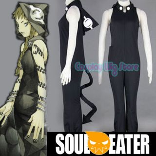 Soul Eater Medusa Anime Manga Cosplay Costume Black Jumpsuits