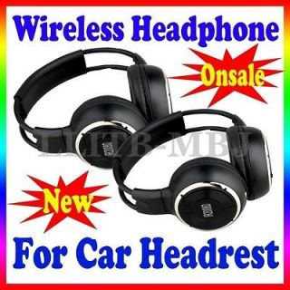 Two Infrared Stereo Wireless Headphone Headset IR for Car DVD Player 