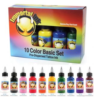   TATTOO INK 10 PACK Primary Color Set 0.5oz Bottles Color Ink Supply