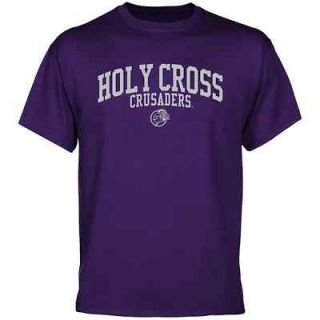 Holy Cross Crusaders Team Arch T Shirt   Purple