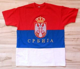 serbia serbian t shirt coat of arms embroidered from italy