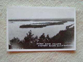 HORSE SHOE ISLAND, AUSABLE RIVER, MICHIGAN EARLY TO MID 1900S PHOTO 