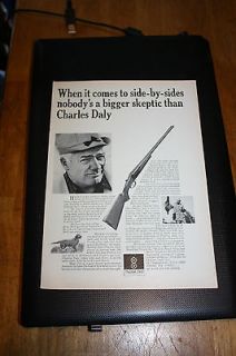 Vintage Advertisement Charles Daly Side by Side Shotguns