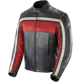 Joe Rocket Old School Leather Motorcycle Riding Jacket   Black