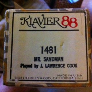   PIANO ROLL KLAVIER 88 #1481 Mr. Sandman, Played By J. Lawrence Cook