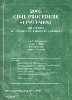 Civil Procedure Supplement by Jack H. Friedenthal, Helen Hershkoff 