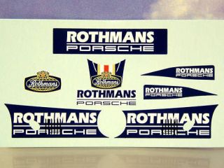 NEW SET OF 1/32 ROTHMANS DECALS FOR SLOT IT PORSCHE 956