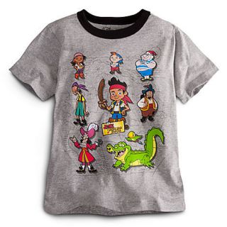 Disney Store JAKE AND THE NEVER LAND PIRATES CREW GRAY BOYS T TEE 