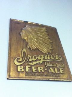 EF1 IROQUOIS BEER SIGN TACKER INDIAN HEAD IROQUOIS BEVERAGE N.Y 