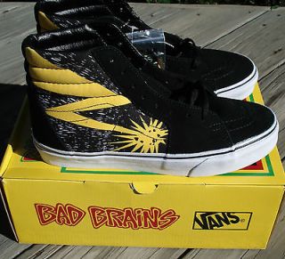 New! Vans BAD BRAINS Skate Hi Shoes High Top Trainers Retro Black 