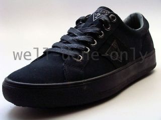Guess Lincoln black vegan canvas lace up shoes sneakers