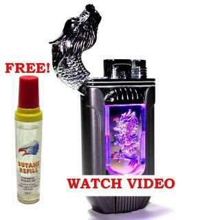   Up Dragon Torch Lighter Dual Flame   REFILLABLE   WINDPROOF JET TORCH
