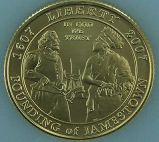 2007W JAMESTOWN 400TH ANNIVERSARY $5.00 GOLD UNCIRCULATED