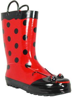   Chief   Womens Red Ladybug Rubber Rain Boots Size 10 NEW Lady Bird