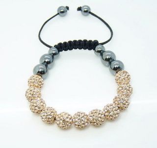 Shamballa AB Crystal HipHop 11 Balls 10mm Beads Hand made Bracelet Hot 