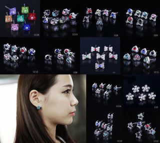 1Box New Multi Colors Acrylic Crystal Ear Stud Eardrop Earrings 