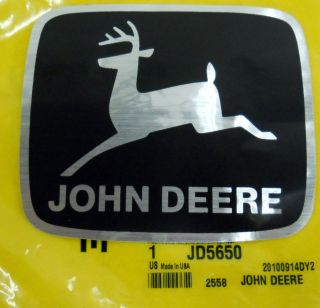 John Deere JD5650 Leaping deere bagger hopper top decal 6.5 bushel 