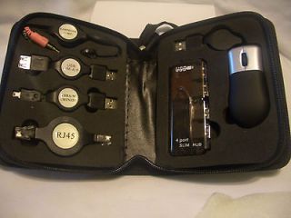 LAPTOP ACCESSORY KIT, USB 4 PORT SLIM HUB, MINI OPT. MOUSE, EARPHONE 