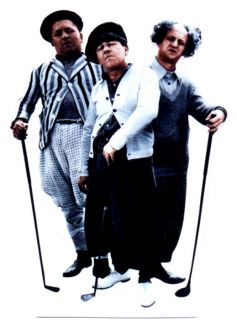 THE THREE 3 STOOGES GOLFING LIFESIZE CARDBOARD STANDUP STANDEE CUTOUT 