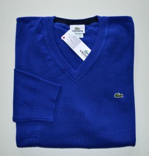 NWT Mens LACOSTE V Neck Pullover Sweater Purple XL, X Large (7)