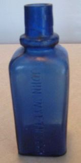 1800s John Wyeth & Bro Cobalt Blue Medicine Bottle Pharmaceutical 