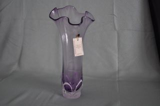 Art Glass Crystal Lavender Vase Jablonski School New