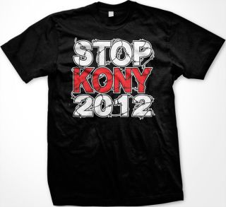 Stop Kony 2012 Mens T shirt Invisible Children Uganda Joseph Guerilla 