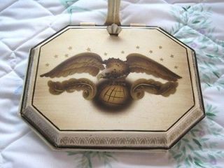   House Hitchcock Silent Butler Crumb Catcher Colonial Eagle Tole Tray