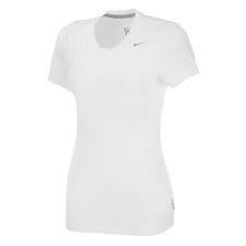 Nike White Cotton Tee Shirt Dri Fit Womans 405712 100 RUNNING GOLF 